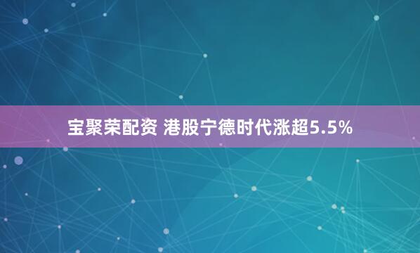 宝聚荣配资 港股宁德时代涨超5.5%